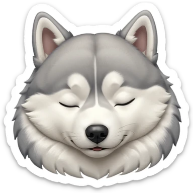 full size husky dog sleeping with eyes closed  sticker