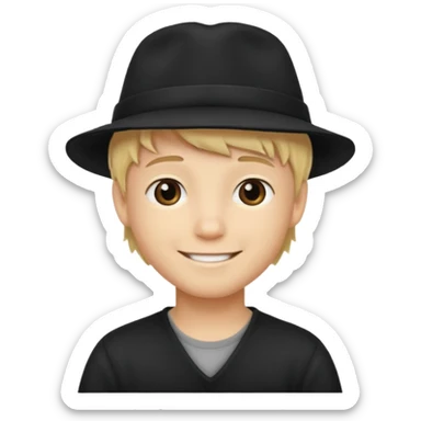 Ragazzo biondo con cappello nero sticker