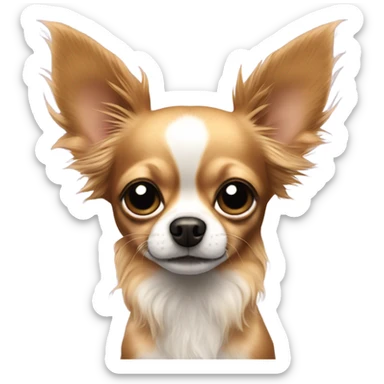 Long haired chihuahua with dots on his face with pointy ears . sticker