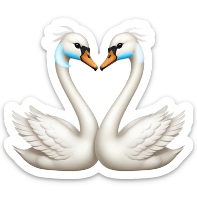 Couple swan emoji sticker