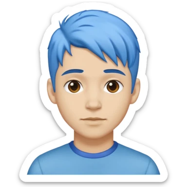 blue haired gay person sticker