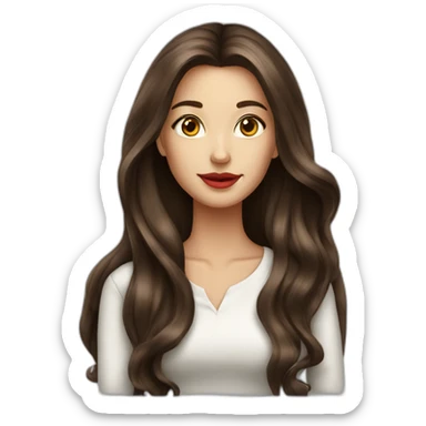 Brunette-girl-long-hair-old-money-fashion-style-red sticker