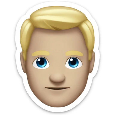 Bane with blond hair on both sides and gray-blue eyes sticker