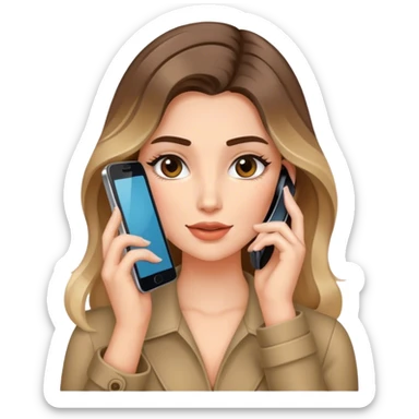 balage hair  woman calling on cell phone sticker