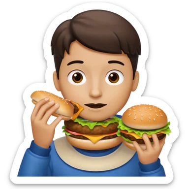comiendo hamburguesa sticker