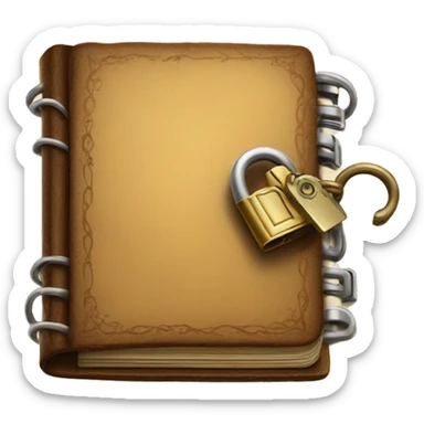vintage diary with lock and key sticker