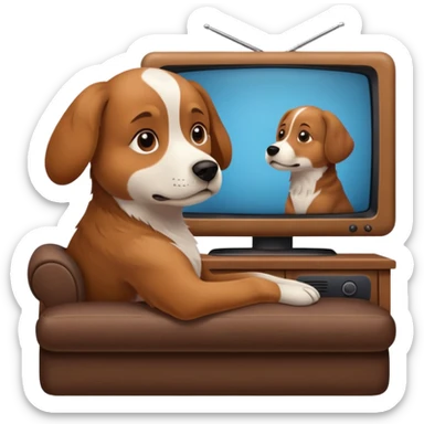 CACHORRA ASSISTINDO TV sticker