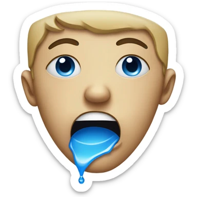 Blue tears streaming down face with a very upset look sticker