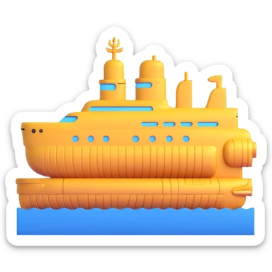 ancient golden Anunnaki submarine, submerged, with stepped ziggurat elements and ancient symbols sticker