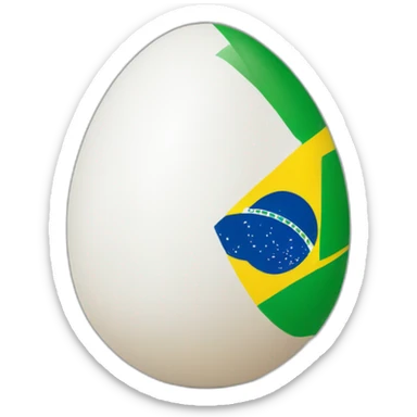 white egg with a brazil tee-shirt sticker
