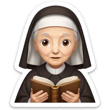 Old nun studying the Bible  sticker