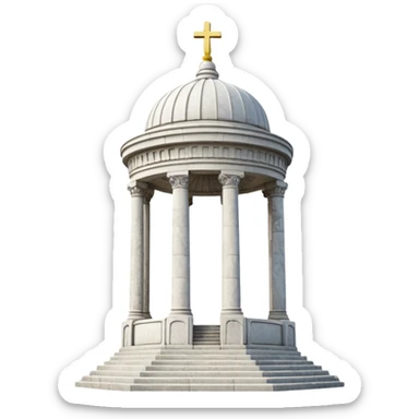 white Ukrainian monument on the main square sticker