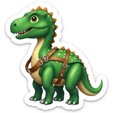 Dinosaur in harness sticker