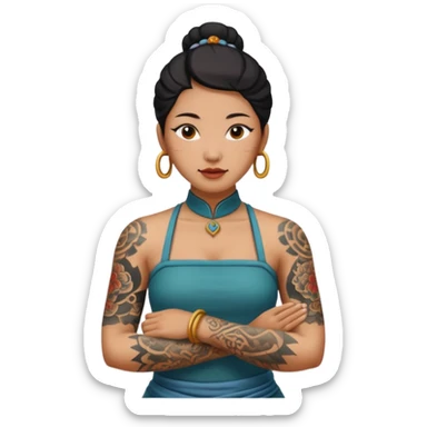 ancient chinese woman with tatooed sticker
