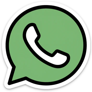WhatsApp logo black and white clean icon style sticker