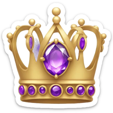 crown with purple gem shaped like an infinity symbol sticker