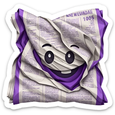 newspaper white and purple sticker