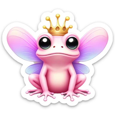 Light pink Fairy frog with gradient wings sticker
