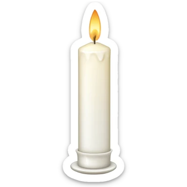 white candle with a party horn sticker