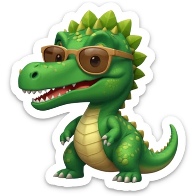 dinosaur wearing sunglasses sticker