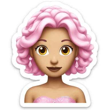 Pink Sparkle Princess with white skin sticker