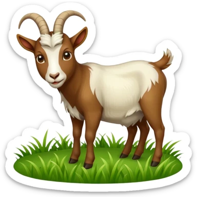 goat in the process of eating grass sticker