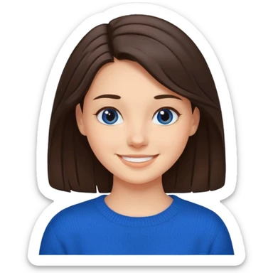 brunette girl whit blue sweater sticker