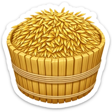 bundle of rice straw, simple, clear, no text sticker