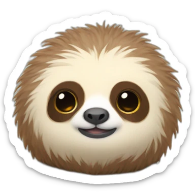 Fluffy Stuffed Toy Sloth Baby sticker