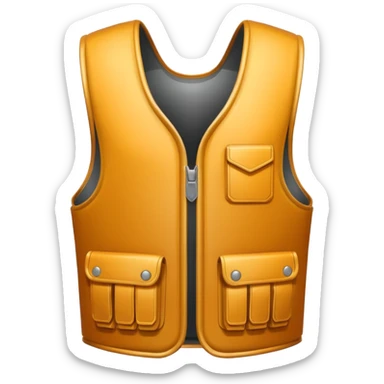 bullet proof vest icon in a rounded edge white border sticker