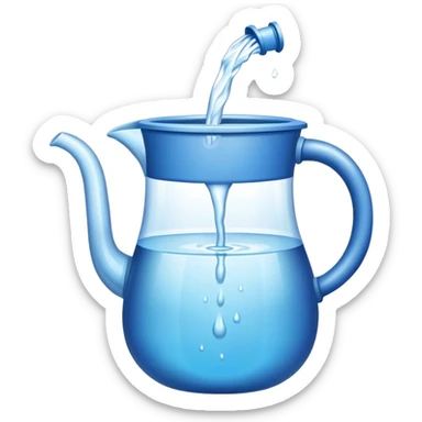 Water pouring from a water jug sticker