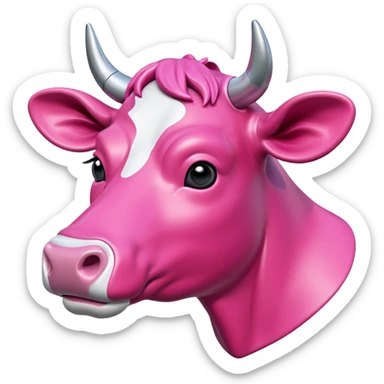   jeff koons style vinyl pink girl cow sculpture  sticker