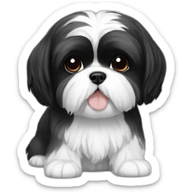 Black and white shih tzu sticker