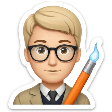 Nerd emoji with a blunt sticker