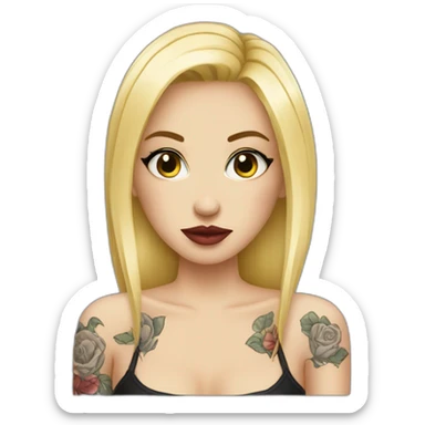 femme blonde avec tatouages gothiques sur les deux bras sticker