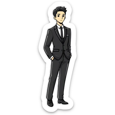 stylish young man indoors sticker