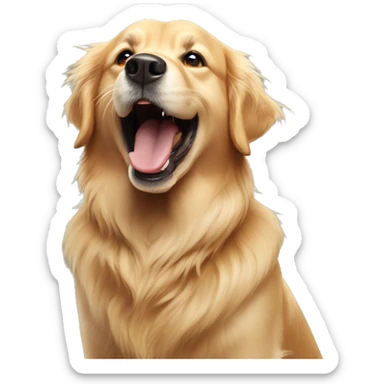 golden retriever raging sticker