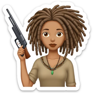 Black woman with locs shooshing sticker