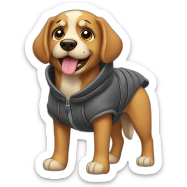 perro con abrigo sticker