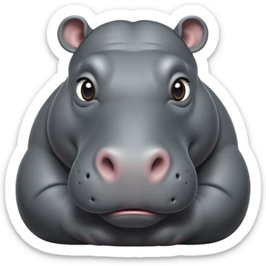 cinematic-noble-hippo-portrait-emoji,-poised-and-regal,-with-a-massive,-robust-build-and-a-smooth,-well-groomed-slate-gray-hide,-deep-set-soulful-eyes,-simplified-yet-sharp-and-sophisticated-features,-highly-detailed,-glowing-with-a-soft sticker