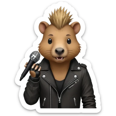Punk vocalist capybara sticker