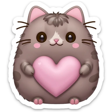 pusheen heart Pink cute sticker