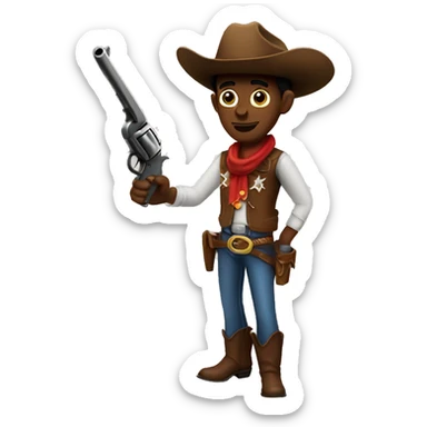 Cowboy holding guns sticker