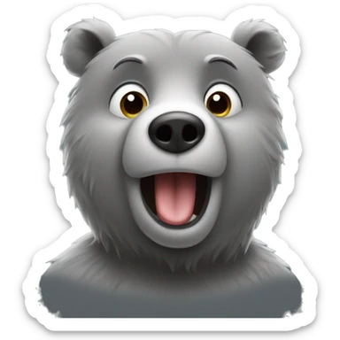 realistic-grey-bear-gives-air-kiss sticker