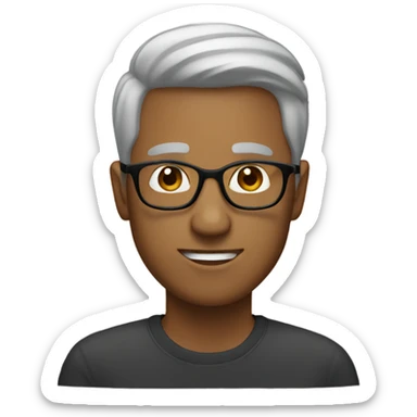 light brown man with fade older glasses sticker