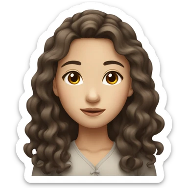 Beautiful girl,Brown hair ,curly hair，long hair,Brown eyes,Chinese sticker