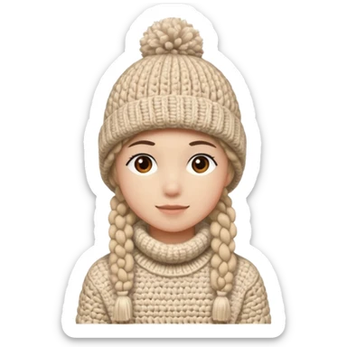 high school student wearing a crochetted winter hat. the hat should be an oatmeal color and texture. remove the pompom sticker