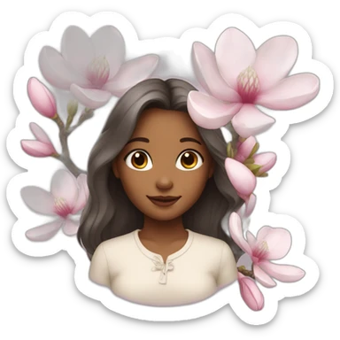 girl with magnolia sticker