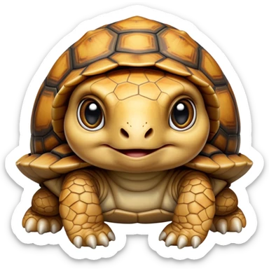 cinematic-baby tortoise-realistic--emoji,,-cute-wise-face-peering-ahead-with-calm-determination,-cute large-eyes-reflecting-centuries of wisdom, sticker