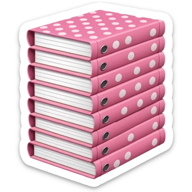 pink and brown polka dot files pile sticker